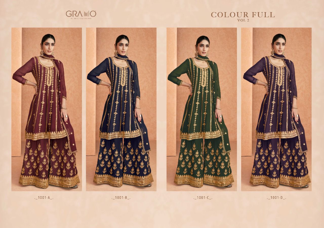 Colour full 2 Heavy Designer Wedding Wear Readymade Latest Suit Collection